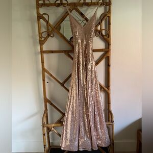 Pink Sequin Maxi Gown